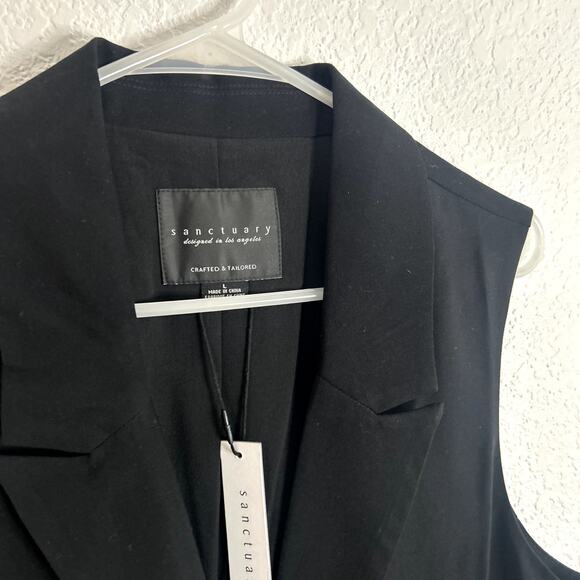 Sanctuary Relaxed Modern Vest Womens Size Large Black NWT - Picture 2 of 4